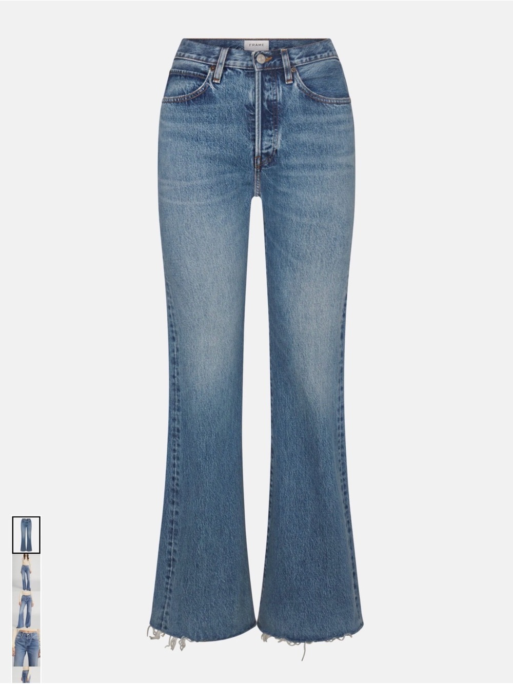 Frame Denim Medium Blue Flared Wide-Leg Jeans